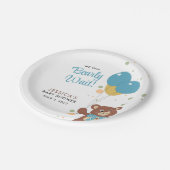 Wir können frühzeitig auf die Blue Bear Cub Baby D Pappteller (Schrägansicht)