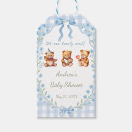 Wir können frühzeitig auf die Blue Gingham Baby Du Geschenkanhänger