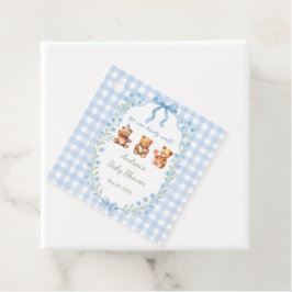 Wir können frühzeitig auf die Blue Gingham Baby Du Geschenkanhänger