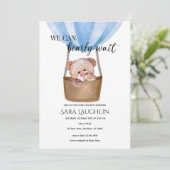 Wir können frühzeitig auf die Einladung eines Baby (Stehend Vorderseite)