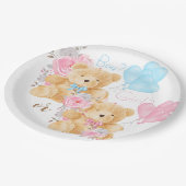 Wir können frühzeitig auf die Genderoffenbarung wa Pappteller (Schrägansicht)