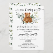 Wir können frühzeitig auf die grüne Bear Babydusch Einladung (Vorne/Hinten)