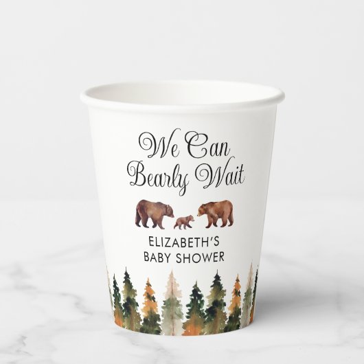 Wir können frühzeitig auf die Herbstdusche warten Pappbecher (Rückseite)