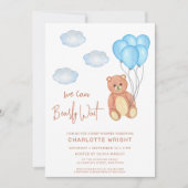 Wir können frühzeitig auf die Kinderdusche eines J Einladung (Vorderseite)