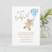 Wir können frühzeitig auf die Kinderdusche eines J Einladung (Stehend Vorderseite)