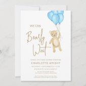 Wir können frühzeitig auf die Kinderdusche eines J Einladung (Vorderseite)