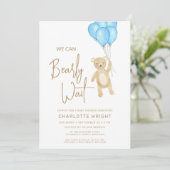 Wir können frühzeitig auf die Kinderdusche eines J Einladung (Stehend Vorderseite)