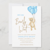 Wir können frühzeitig auf die Kinderdusche eines J Einladung (Vorderseite)