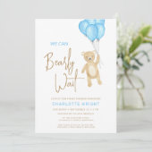 Wir können frühzeitig auf die Kinderdusche eines J Einladung (Stehend Vorderseite)