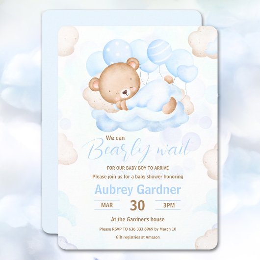 Wir können frühzeitig auf die Niedlich Bear Baby D Einladung