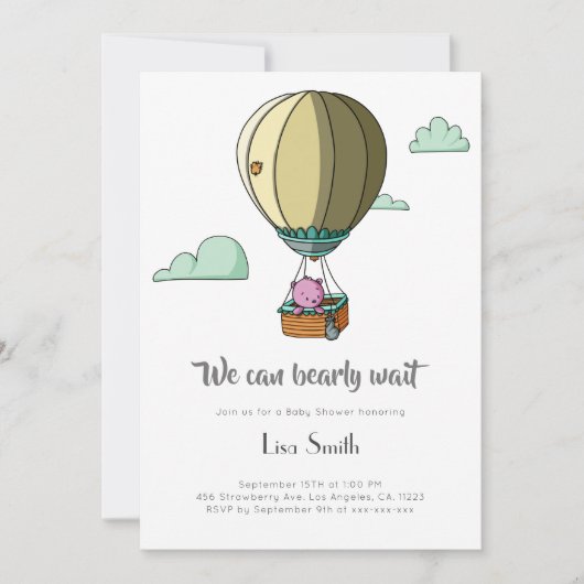 Wir können frühzeitig auf die Pink-Babydusche eine Einladung (Vorderseite)