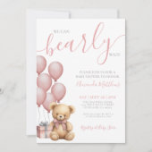 Wir können frühzeitig auf die Pink-Bärendusche ein Einladung (Vorderseite)