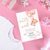 Wir können frühzeitig auf die Pink Teddy Bear Baby Einladung
