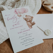 Wir können frühzeitig auf die Pink Teddy Bear Baby Einladung