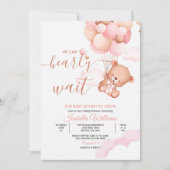 Wir können frühzeitig auf die Pink Teddy Bear Baby Einladung (Vorderseite)