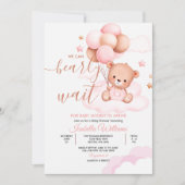 Wir können frühzeitig auf die Pink Teddy Bear Baby Einladung (Vorderseite)