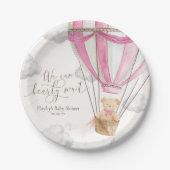 Wir können frühzeitig auf die Pink Teddy Bear Baby Pappteller (Vorderseite)