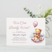 Wir können frühzeitig auf die Rocking Horse Baby D Einladung (Stehend Vorderseite)