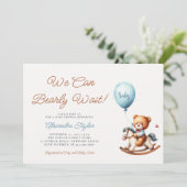 Wir können frühzeitig auf die Rocking Pferde Baby Einladung (Stehend Vorderseite)