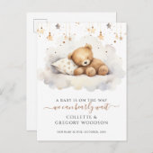 Wir können frühzeitig auf die schlafende Teddybäre Ankündigungspostkarte (Vorne/Hinten)