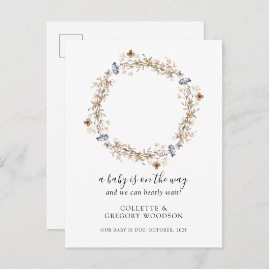 Wir können frühzeitig auf die schlafende Teddybäre Ankündigungspostkarte (Vorne/Hinten)