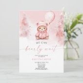 Wir können frühzeitig auf die Teddy Bear Babydusch Einladung (Stehend Vorderseite)