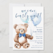 Wir können frühzeitig auf die Teddy Bear Babydusch Einladung (Vorderseite)