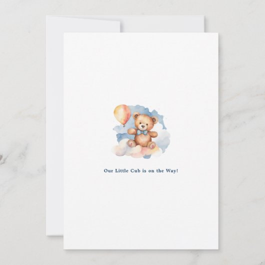 Wir können frühzeitig auf die Teddy Bear Babydusch Einladung (Rückseite)