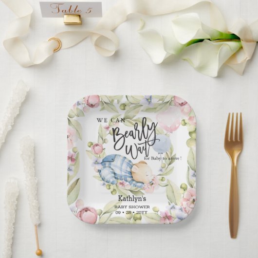 Wir können frühzeitig auf die Teddy Bear Babydusch Pappteller (Hochzeit)