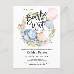 Wir können frühzeitig auf die Teddy Bear Babydusch Postkarte