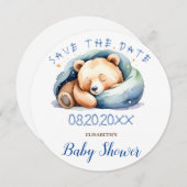 Wir können frühzeitig auf die Teddy Bear Babydusch Save The Date (Vorne/Hinten)