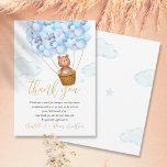 Wir können frühzeitig auf die Teddy Bear Blue Boy  Dankeskarte<br><div class="desc">Niedliche "wir können früh warten" Teddy Bär-Thema Blue Junge Dusche danke Ihnen Karte. Entwickelt von Thisisnotme©</div>