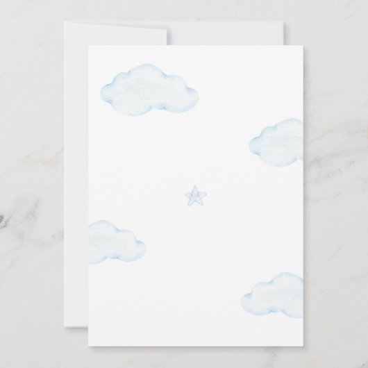 Wir können frühzeitig auf die Teddy Bear Blue Boy Einladung (Rückseite)