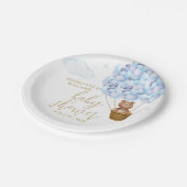 Wir können frühzeitig auf die Teddy Bear Blue Boy  Pappteller (Schrägansicht)