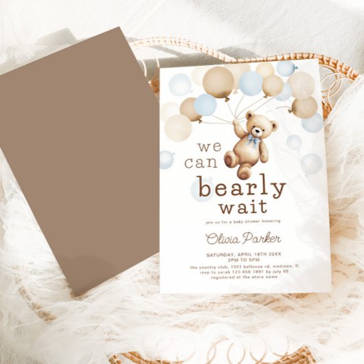 Wir können frühzeitig auf die Teddy Bear Boy Babyd Einladung