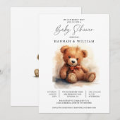 Wir können frühzeitig auf die Teddy Bear Boy Babyd Einladung (Vorne/Hinten)