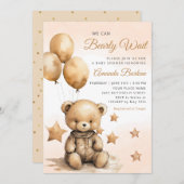 Wir können frühzeitig auf die Teddy Bear Boy Babyd Einladung (Vorne/Hinten)