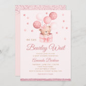 Wir können frühzeitig auf die Teddy Bear Girl Baby Einladung (Vorne/Hinten)