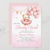 Wir können frühzeitig auf die Teddy Bear Girl Baby Einladung (Vorne/Hinten)