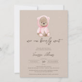 Wir können frühzeitig auf die Teddy Bear Girl Baby Einladung (Vorderseite)
