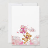 Wir können frühzeitig auf die Teddy Bear Girl Baby Einladung (Rückseite)