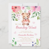 Wir können frühzeitig auf die Teddy Bear Girl Baby Einladung (Vorderseite)