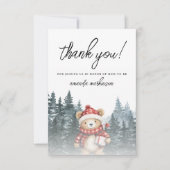 Wir können frühzeitig auf die Winter Baby-Dusche w Dankeskarte (Vorderseite)