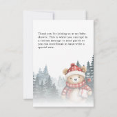 Wir können frühzeitig auf die Winter Baby-Dusche w Dankeskarte (Rückseite)