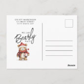 Wir können frühzeitig auf die Winter Baby-Dusche w Postkarte (Rückseite)