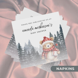 Wir können frühzeitig auf die Winter Baby-Dusche w Serviette