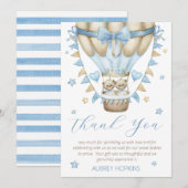 Wir können frühzeitig auf die Zwillingsjunge warte Dankeskarte (Vorne/Hinten)