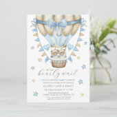 Wir können frühzeitig auf die Zwillingsjunge warte Einladung (Stehend Vorderseite)