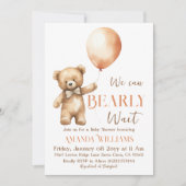 Wir können frühzeitig auf eine Aquarellbärendusche Einladung (Vorderseite)