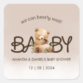 Wir können frühzeitig auf eine Aquarellendusche wa Quadratischer Aufkleber (Vorderseite)